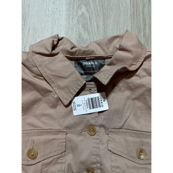 New Womens Torrid Size 4 Lightweight Twill‎ Army Trucker Jacket - Picture 6 of 8